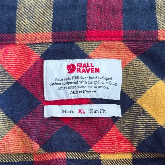 Fjallraven Red, Yellow & Black Plaid Button-Down Shirt - Picture 3 of 9